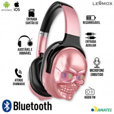 Headphone Bluetooth Caveira LEF-1023A Lehmox - Rosê